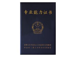 专业能力证书